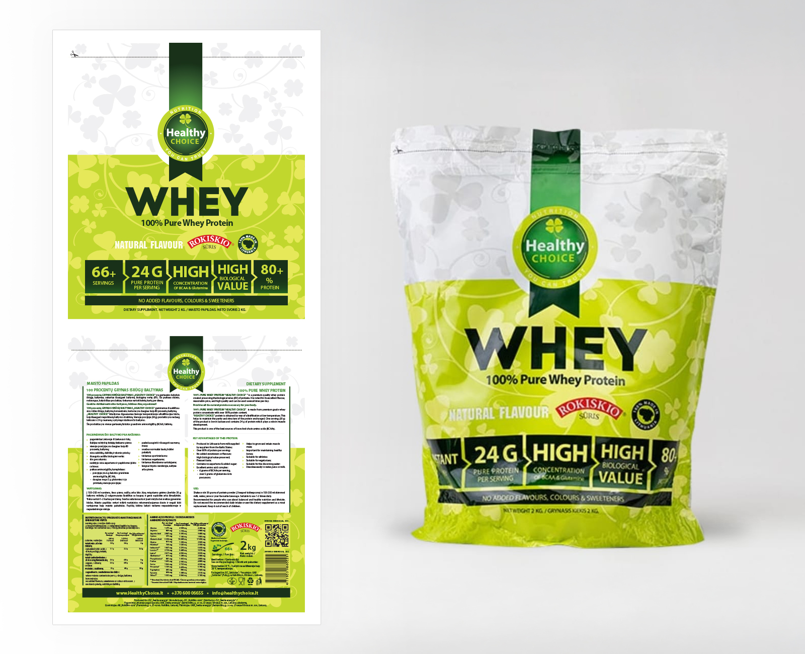 Healthy Choice Whey Protein package Design