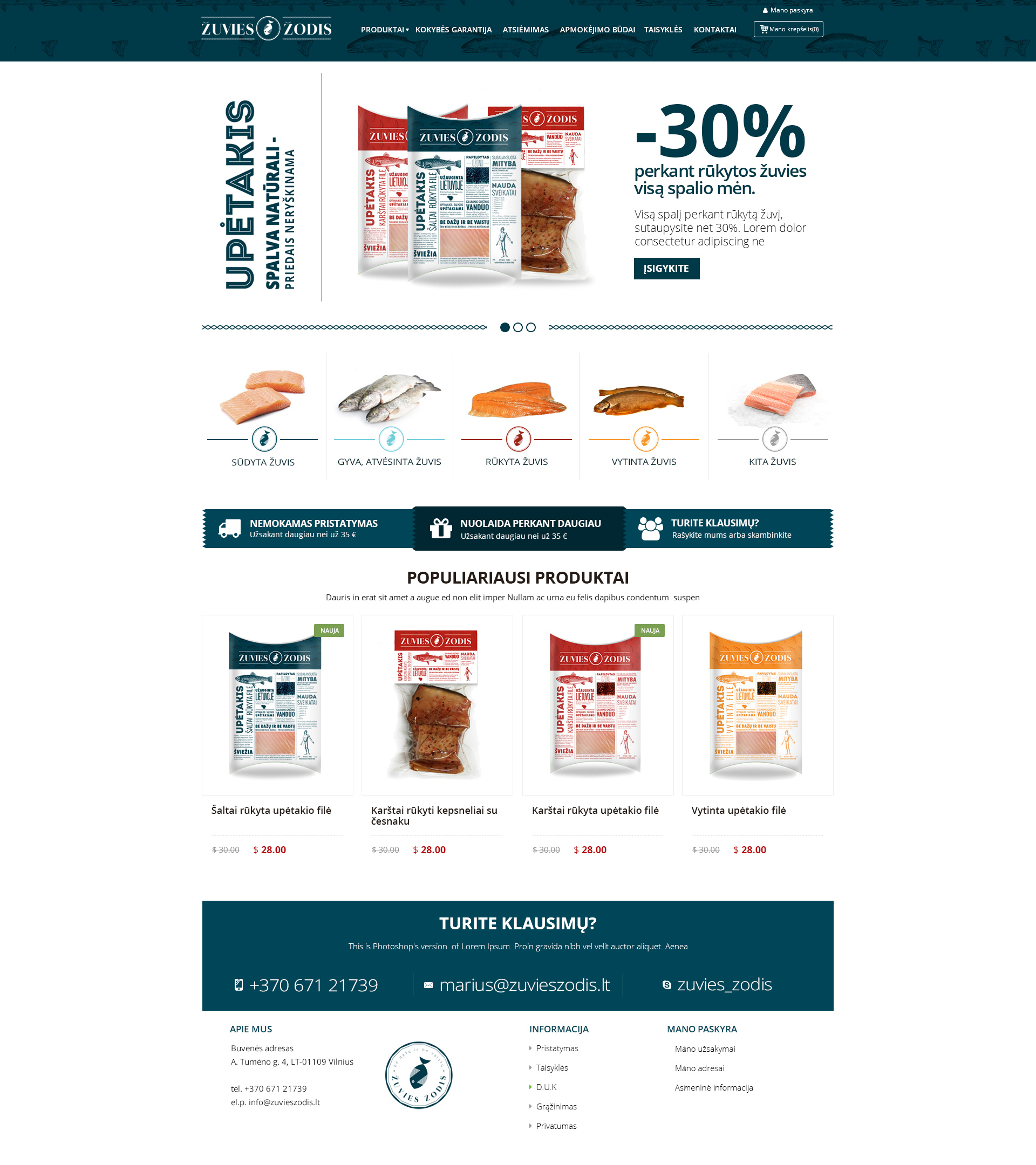 Žuvies žodis e-shop design